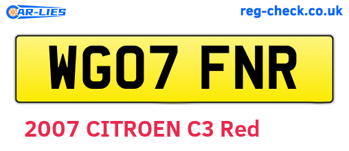 WG07FNR are the vehicle registration plates.