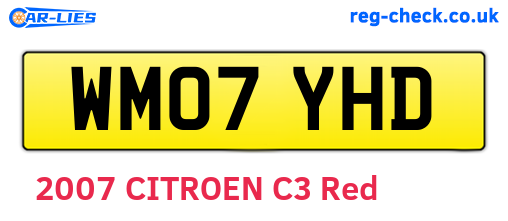 WM07YHD are the vehicle registration plates.
