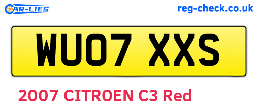 WU07XXS are the vehicle registration plates.