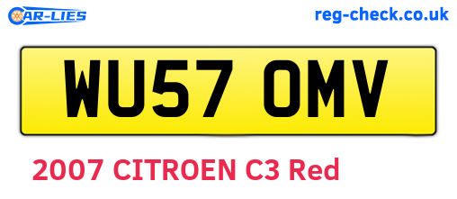 WU57OMV are the vehicle registration plates.