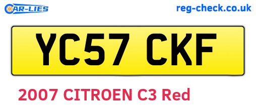 YC57CKF are the vehicle registration plates.