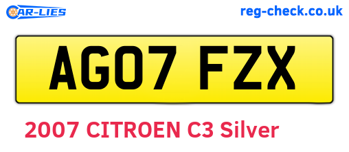 AG07FZX are the vehicle registration plates.