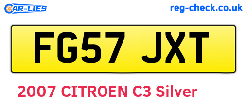 FG57JXT are the vehicle registration plates.