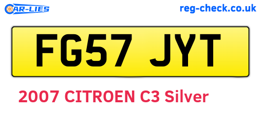 FG57JYT are the vehicle registration plates.