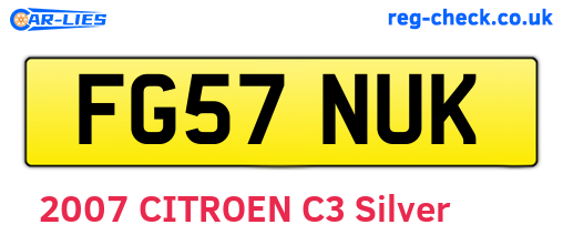 FG57NUK are the vehicle registration plates.
