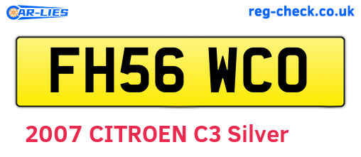 FH56WCO are the vehicle registration plates.