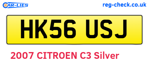HK56USJ are the vehicle registration plates.