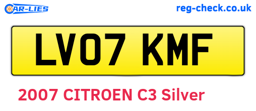 LV07KMF are the vehicle registration plates.
