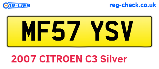 MF57YSV are the vehicle registration plates.