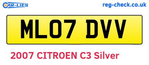 ML07DVV are the vehicle registration plates.
