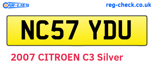 NC57YDU are the vehicle registration plates.