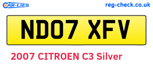 ND07XFV are the vehicle registration plates.