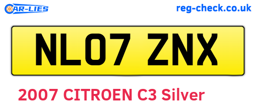 NL07ZNX are the vehicle registration plates.