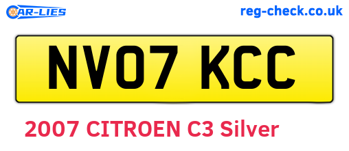 NV07KCC are the vehicle registration plates.