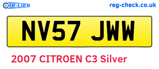 NV57JWW are the vehicle registration plates.