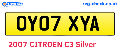 OY07XYA are the vehicle registration plates.