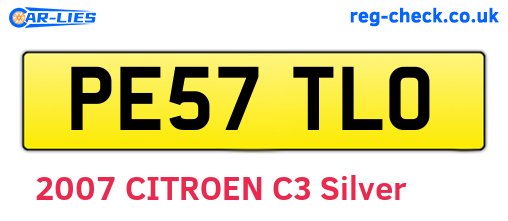 PE57TLO are the vehicle registration plates.