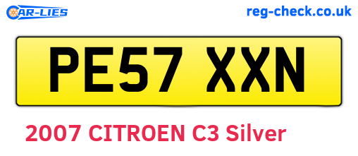 PE57XXN are the vehicle registration plates.