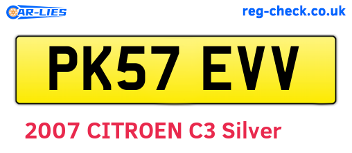 PK57EVV are the vehicle registration plates.
