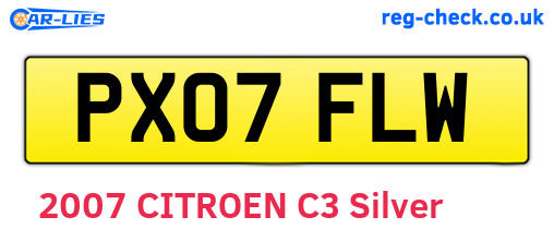 PX07FLW are the vehicle registration plates.
