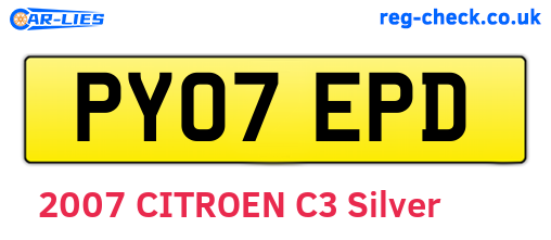 PY07EPD are the vehicle registration plates.