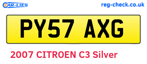 PY57AXG are the vehicle registration plates.