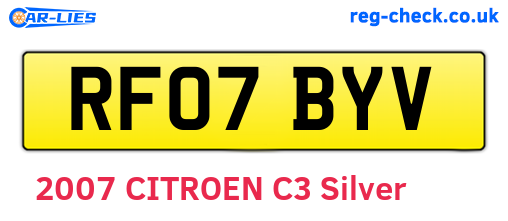 RF07BYV are the vehicle registration plates.