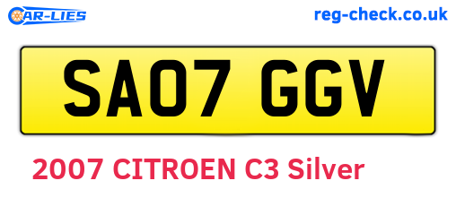 SA07GGV are the vehicle registration plates.
