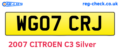WG07CRJ are the vehicle registration plates.
