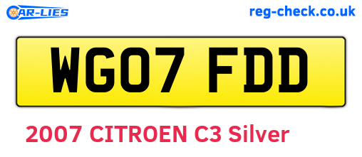 WG07FDD are the vehicle registration plates.
