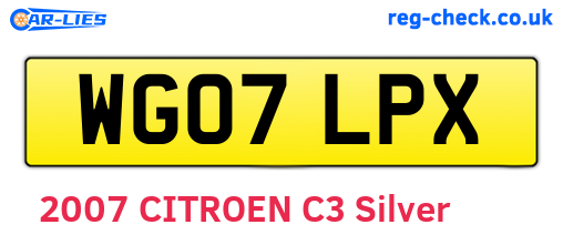 WG07LPX are the vehicle registration plates.
