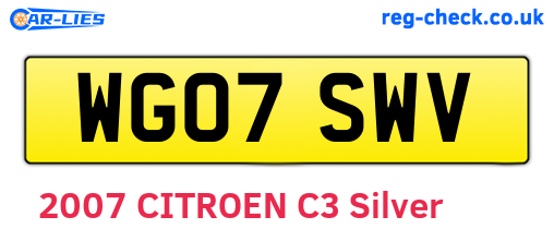 WG07SWV are the vehicle registration plates.
