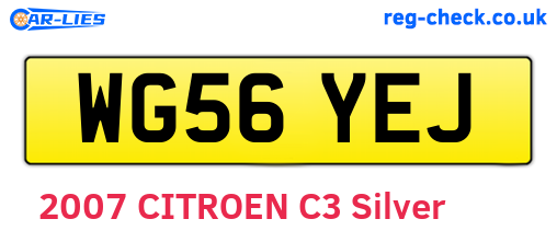 WG56YEJ are the vehicle registration plates.