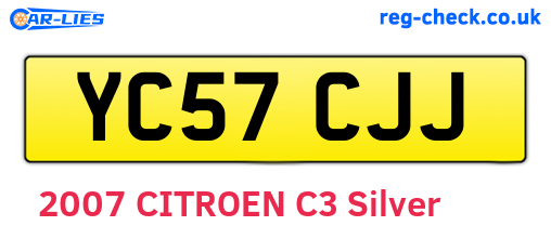 YC57CJJ are the vehicle registration plates.