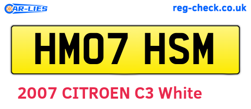 HM07HSM are the vehicle registration plates.
