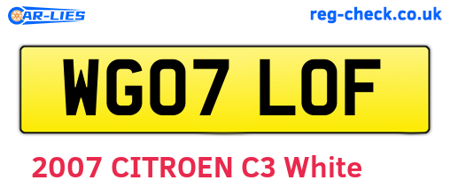 WG07LOF are the vehicle registration plates.