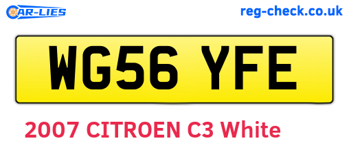 WG56YFE are the vehicle registration plates.