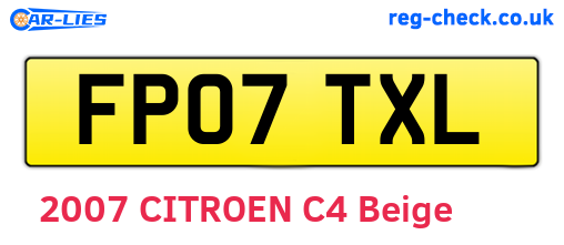 FP07TXL are the vehicle registration plates.