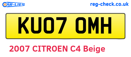 KU07OMH are the vehicle registration plates.
