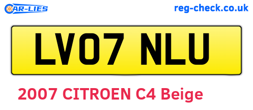 LV07NLU are the vehicle registration plates.