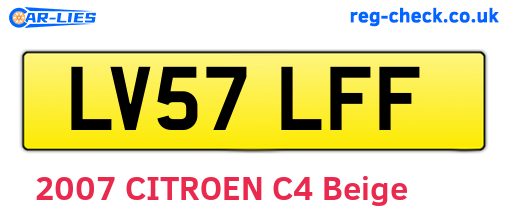 LV57LFF are the vehicle registration plates.