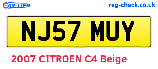 NJ57MUY are the vehicle registration plates.