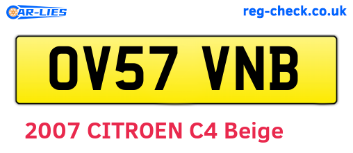 OV57VNB are the vehicle registration plates.