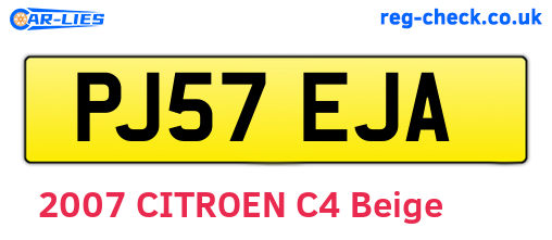 PJ57EJA are the vehicle registration plates.