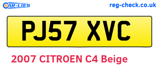 PJ57XVC are the vehicle registration plates.