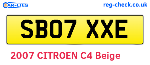 SB07XXE are the vehicle registration plates.