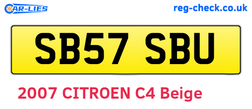 SB57SBU are the vehicle registration plates.