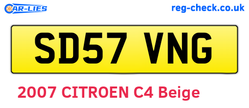 SD57VNG are the vehicle registration plates.