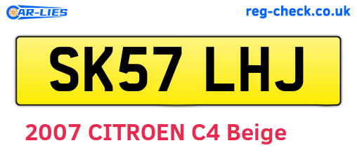 SK57LHJ are the vehicle registration plates.