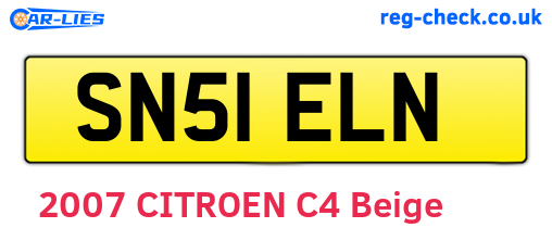 SN51ELN are the vehicle registration plates.